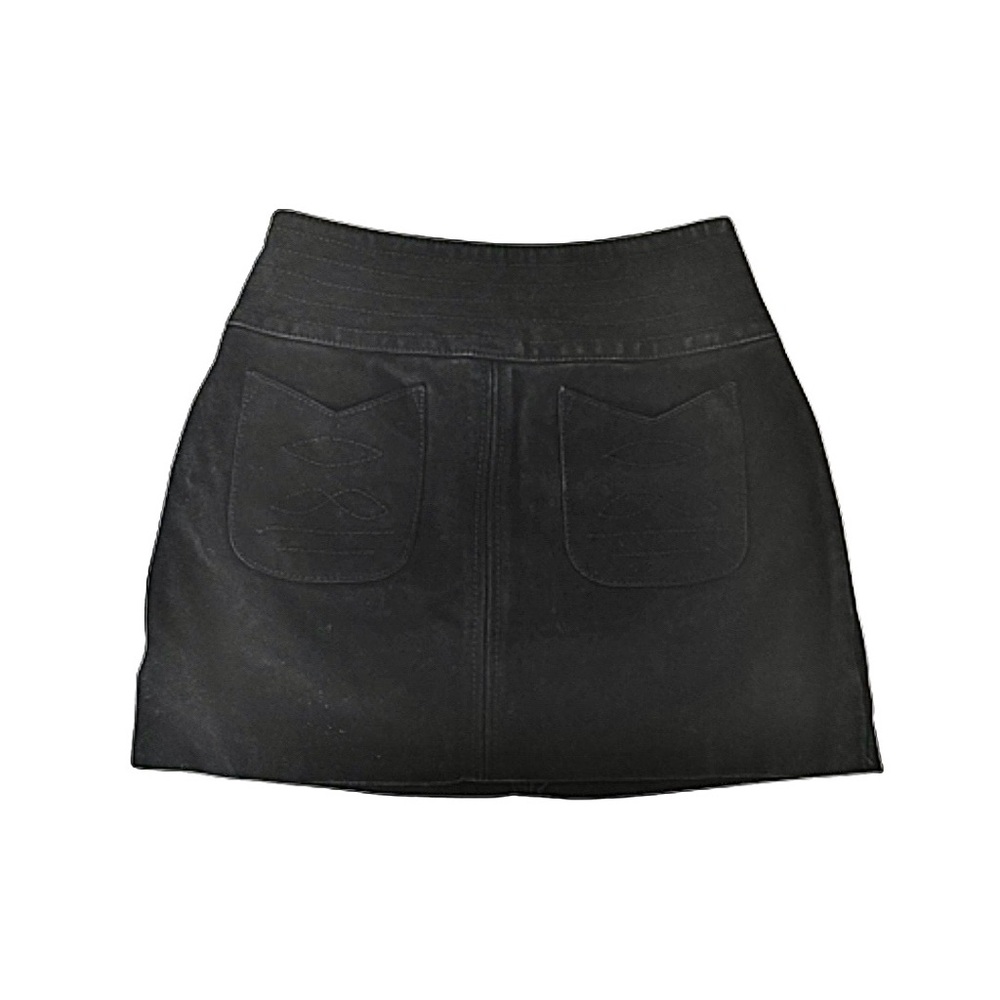 Free People Western Black Suede Mini Skirt with Pockets